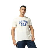 Men Letter Slim T-Shirt, Off White, M