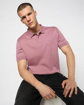 Men Slim Fit Polo T-Shirt, Light Purple, S