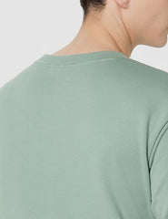 GAP Men's Embroidered Half Sleeve Round Neck Oversized fit T-Shirt,Lt. Green,L
