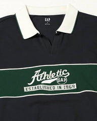 Men's Color-Block Polo T-Shirt, Dark Navy, L