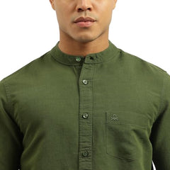 United Colors of Benetton Men's Solid Regular Fit Shirts (25A5SO104PLNI920_Green