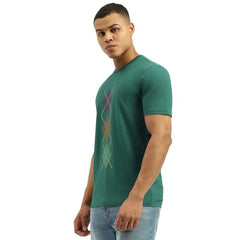 United Colors of Benetton Men's Argyle Relaxed Fit Tshirt (25A3E99J3304IBG1_Green