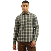 United Colors of Benetton Men's Checkered Regular Fit Shirts (25A5CH325TWLI901_Grey