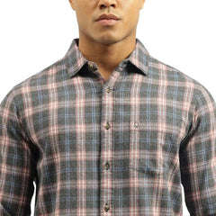 United Colors of Benetton Regular Fit Spread Collar Checkered Brushed Check Shirt (Size: M)-25A5CH325TWLI902 Grey