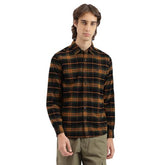 United Colors of Benetton Regular Fit Spread Collar Cord Plaid Checks Dobby Shirt -25A5CH148DOBI902 (Size : S) Black