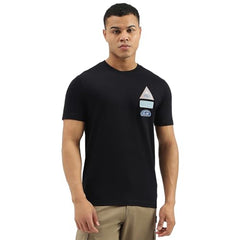 United Colors of Benetton Men's Applique Relaxed Fit Shirts (25A3P29J3607IN22_Black