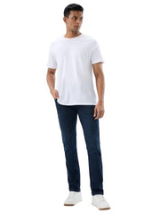 Spykar Dark Blue Regular Fit Mid Rise Jeans for Men