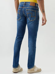 Spykar Dark Blue Slim Fit Low Rise Jeans for Men