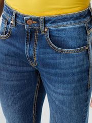 Spykar Dark Blue Slim Fit Low Rise Jeans for Men