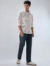 Men Spykar White Print Regular Fit Shirt