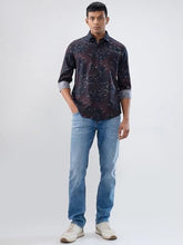 Men Spykar Red Print Regular Fit Shirt