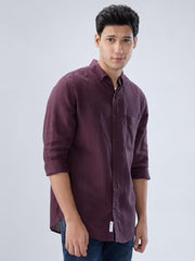 Spykar Men Red Solid Regular Fit Shirt