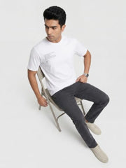 Spykar Men Grey Graphic Relaxed Fit T-Shirt