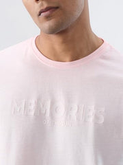 Men Spykar Pink Graphic Regular Fit T-Shirt