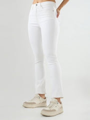Spykar Women White Solid Boot Cut Fit High Rise Jeans