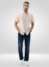 Men Spykar Blue Solid Comfort Fit Mid Rise Jeans