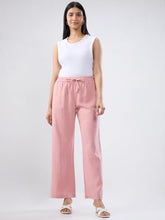 Women Spykar Pink Solid Wide Leg High Rise Trouser