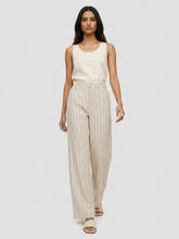 Spykar Ecru Stripe Wide Leg Trouser for Women
