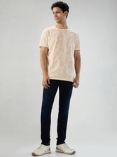Men Spykar Pink Print Regular Fit T-Shirt