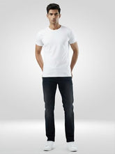 Men Spykar Black Solid Comfort Fit Mid Rise Jeans