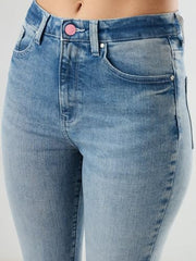 Spykar Women Blue Solid Boot Cut Fit High Rise Jeans