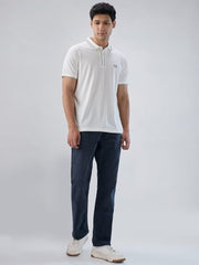 Spykar Men White Solid Regular Fit T-Shirt