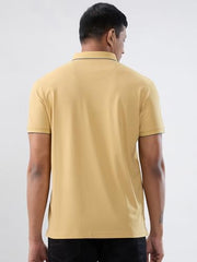Spykar Men Yellow Solid Regular Fit T-Shirt
