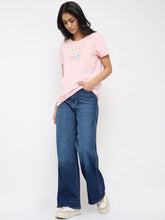 Spykar Pink Graphic Regular Fit T-Shirts for Women