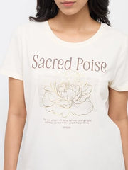 Spykar White Graphic Regular Fit T-Shirts for Women
