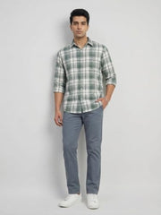 Spykar Green Regular Fit Shirt for Men