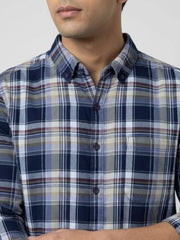 Spykar Blue Regular Fit Shirt for Men