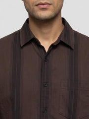 Spykar Brown Regular Fit Shirt for Men