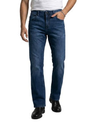 Spykar Dark Blue Boot Cut Fit Mid Rise Jeans for Men
