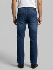 Spykar Dark Blue Boot Cut Fit Mid Rise Jeans for Men