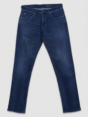 Spykar Dark Blue Comfort Fit Mid Rise Jeans for Men