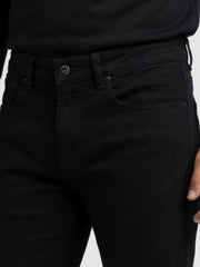 Spykar Black Comfort Fit Mid Rise Jeans for Men