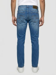 Spykar Vintage Blue Comfort Fit Mid Rise Jeans for Men