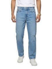 Spykar Light Blue Loose Fit Low Rise Jeans for Men