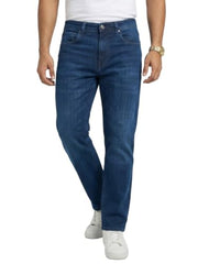 Spykar Dark Blue Loose Fit Low Rise Jeans for Men