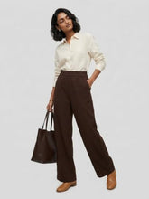 Spykar Brown Straight Fit High Rise Trouser for Women