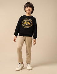 U.S. Polo Assn. Kids Boy's Cotton Crew Neck Sweatshirt (UKSWS0291_Black