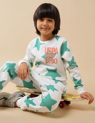 U.S. Polo Assn. Kids Boy's Cotton Crew Neck Sweatshirt (UKSWS0302_Off White