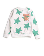 U.S. Polo Assn. Kids Boy's Cotton Crew Neck Sweatshirt (UKSWS0302_Off White