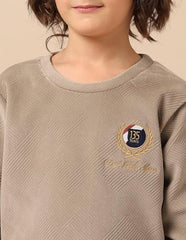 U.S. Polo Assn. Kids Boy's Cotton Crew Neck Sweatshirt (UKSWS0317_Beige