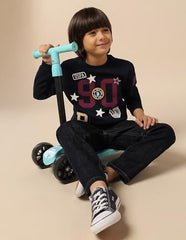 U.S. Polo Assn. Kids Boy's Cotton Crew Neck Sweatshirt (UKSWS0326_Navy