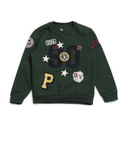 U.S. Polo Assn. Kids Boy's Cotton Crew Neck Sweatshirt (UKSWS0327_Dark Green