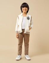 USPA Kids Boys Solid Regular Fit Sweatshirt (UKSWS0336_Off White_3-4 Years)