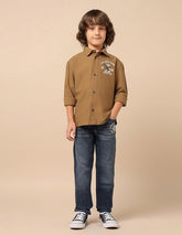 U.S. Polo Assn. Kids Boy's Regular Fit Shirt (UKSHT1732_Khaki