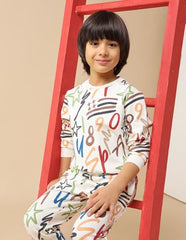 USPA Kids Boys Graphic Printed Regular Fit Sweatshirt (UKSWS0340_Off White_2-3 Years)