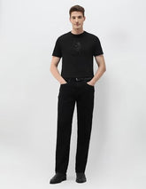 U.S. Polo Assn. Denim Co. Men's Black & Gold Brand Embossed Slim Fit T-Shirt